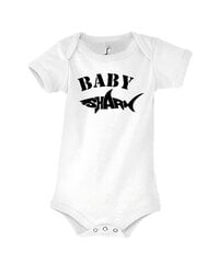 Smėlinukas kūdikiams Family Baby Shark, baltas цена и информация | Бодики, распашонки | pigu.lt