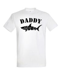 Marškinėliai vyrams Family Daddy Shark, balti цена и информация | Мужские футболки | pigu.lt