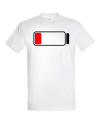 Marškinėliai vyrams Tėčio Baterija, balti цена и информация | Мужские футболки | pigu.lt