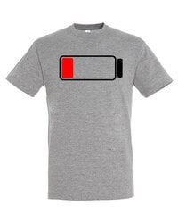 Marškinėliai vyrams Tėčio Baterija, pilki kaina ir informacija | Vyriški marškinėliai | pigu.lt