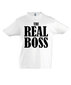 Marškinėliai vaikams The Real Boss, balta цена и информация | Marškinėliai berniukams | pigu.lt