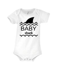 Smėlinukas vaikams Baby Shark, baltas цена и информация | Бодики, распашонки | pigu.lt