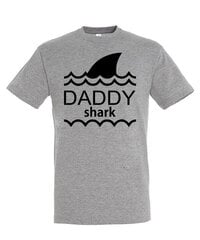 Marškinėliai vyrams Daddy Shark, pilki kaina ir informacija | Vyriški marškinėliai | pigu.lt