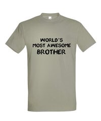 Marškinėliai vyrams Awesome Brother, rudi kaina ir informacija | Vyriški marškinėliai | pigu.lt