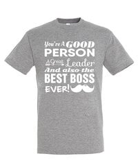 Marškinėliai vyrams Best Boss Ever, pilka kaina ir informacija | Vyriški marškinėliai | pigu.lt
