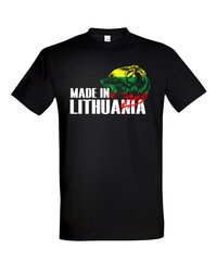 Marškinėliai vyrams Made Lithuania, juodi цена и информация | Мужские футболки | pigu.lt