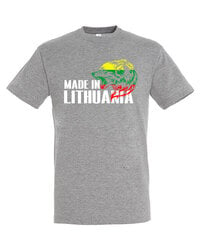 Marškinėliai vyrams Made Lithuania, pilki цена и информация | Мужские футболки | pigu.lt