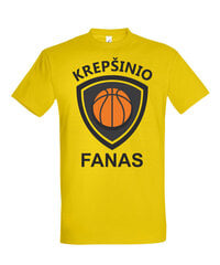 Marškinėliai vyrams Krepšinio fanas, geltoni цена и информация | Мужские футболки | pigu.lt
