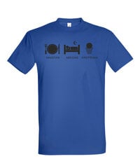 Marškinėliai vyrams Maistas miegas krepšinis, mėlyni цена и информация | Мужские футболки | pigu.lt