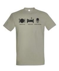 Marškinėliai vyrams Maistas miegas krepšinis, pilki цена и информация | Мужские футболки | pigu.lt
