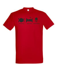 Marškinėliai vyrams Maistas miegas krepšinis, raudoni kaina ir informacija | Vyriški marškinėliai | pigu.lt