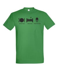 Marškinėliai vyrams Maistas miegas krepšinis, žali цена и информация | Мужские футболки | pigu.lt