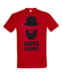 Marškinėliai vyrams Super jaunikis, raudoni kaina ir informacija | Vyriški marškinėliai | pigu.lt