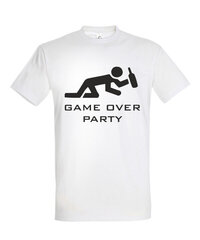 Marškinėliai vyrams Game over party, balta kaina ir informacija | Vyriški marškinėliai | pigu.lt