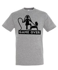 Marškinėliai vyrams Game over, pilka kaina ir informacija | Vyriški marškinėliai | pigu.lt