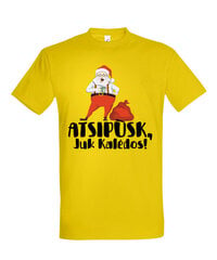 Marškinėliai vyrams Atsipūsk, juk Kalėdos, geltoni цена и информация | Мужские футболки | pigu.lt