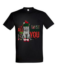 Marškinėliai vyrams Noriu kalėdų, juodi kaina ir informacija | Vyriški marškinėliai | pigu.lt