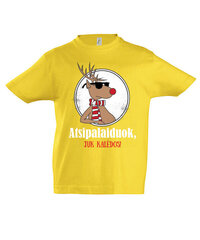 Marškinėliai vaikams Atsipalaiduok, juk Kalėdos, geltona цена и информация | Рубашки для мальчиков | pigu.lt