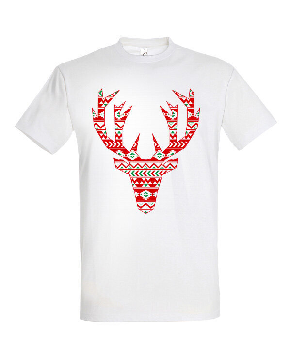 Marškinėliai vyrams Kalėdinis briedžio ornamentas kaina ir informacija | Vyriški marškinėliai | pigu.lt