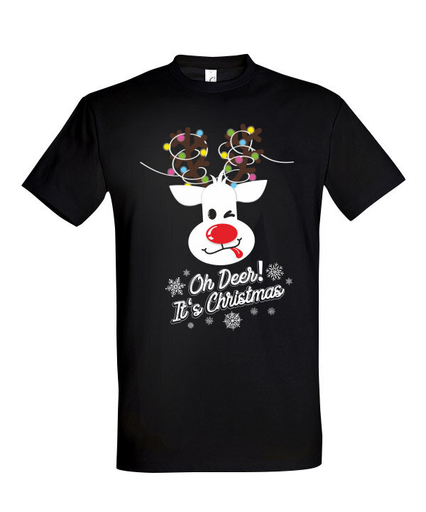 Marškinėliai vyrams Su Šv. Kalėdom, juoda kaina ir informacija | Vyriški marškinėliai | pigu.lt
