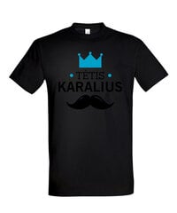 Marškinėliai vyrams Mano Tėtis karalius, juodi цена и информация | Мужские футболки | pigu.lt