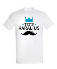 Marškinėliai vyrams Mano Tėtis karalius, balti цена и информация | Мужские футболки | pigu.lt