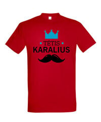 Marškinėliai vyrams Mano Tėtis karalius, raudoni цена и информация | Мужские футболки | pigu.lt