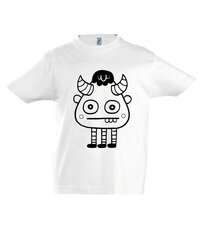 Marškinėliai berniukams Trikojis monstriukas, balta цена и информация | Рубашки для мальчиков | pigu.lt