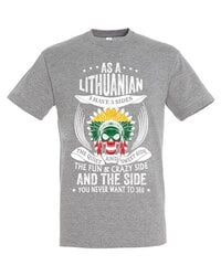 Marškinėliai vyrams As a lithuanian, pilki kaina ir informacija | Vyriški marškinėliai | pigu.lt