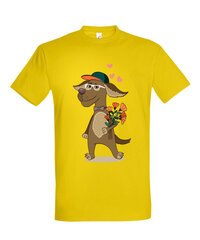 Marškinėliai vyrams Mylimas šuniukas, geltoni kaina ir informacija | Vyriški marškinėliai | pigu.lt
