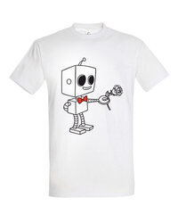 Marškinėliai vyrams Robotukas, balti kaina ir informacija | Vyriški marškinėliai | pigu.lt