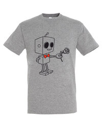 Marškinėliai vyrams Robotukas, pilki kaina ir informacija | Vyriški marškinėliai | pigu.lt