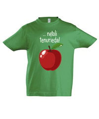 Marškinėliai vaikams Obuolys nuo obels, žalia цена и информация | Рубашки для мальчиков | pigu.lt