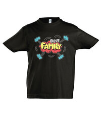 Marškinėliai vaikams Best family, juoda kaina ir informacija | Marškinėliai berniukams | pigu.lt