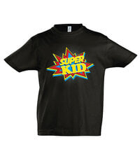 Marškinėliai berniukams Super kid, juoda цена и информация | Рубашки для мальчиков | pigu.lt