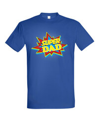 Marškinėliai vyrams Super dad, mėlyni kaina ir informacija | Vyriški marškinėliai | pigu.lt