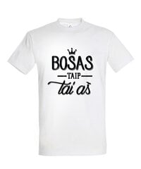 Marškinėliai vyrams Bosas, taip tai aš, balta цена и информация | Мужские футболки | pigu.lt