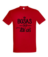 Marškinėliai vyrams Bosas, taip tai aš, raudona kaina ir informacija | Vyriški marškinėliai | pigu.lt