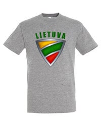 Marškinėliai vyrams Lietuva, pilki цена и информация | Мужские футболки | pigu.lt