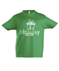 Marškinėliai berniukams Birthday boy, žalia цена и информация | Рубашки для мальчиков | pigu.lt