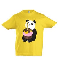 Marškinėliai vaikams Pandos gimtadienis, geltona kaina ir informacija | Marškinėliai berniukams | pigu.lt