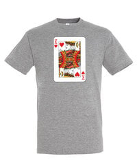Marškinėliai vyrams Kortų Karalius, pilki kaina ir informacija | Vyriški marškinėliai | pigu.lt