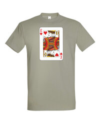 Marškinėliai vyrams Kortų Karalius, pilki kaina ir informacija | Vyriški marškinėliai | pigu.lt