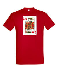 Marškinėliai vyrams Kortų Karalius, raudoni kaina ir informacija | Vyriški marškinėliai | pigu.lt