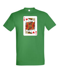 Marškinėliai vyrams Kortų Karalius, žali kaina ir informacija | Vyriški marškinėliai | pigu.lt