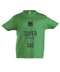 Marškinėliai berniukams Super hero, žalia kaina ir informacija | Marškinėliai berniukams | pigu.lt