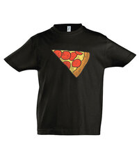 Marškinėliai vaikams Šeimyninė pica, juoda kaina ir informacija | Marškinėliai berniukams | pigu.lt