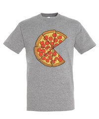 Marškinėliai vyrams Šeimyninė pica, pilki kaina ir informacija | Vyriški marškinėliai | pigu.lt