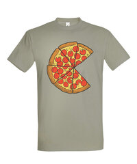 Marškinėliai vyrams Šeimyninė pica, pilki kaina ir informacija | Vyriški marškinėliai | pigu.lt