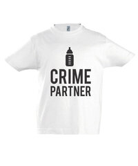 Marškinėliai vaikams Crime partners, balta цена и информация | Рубашки для мальчиков | pigu.lt